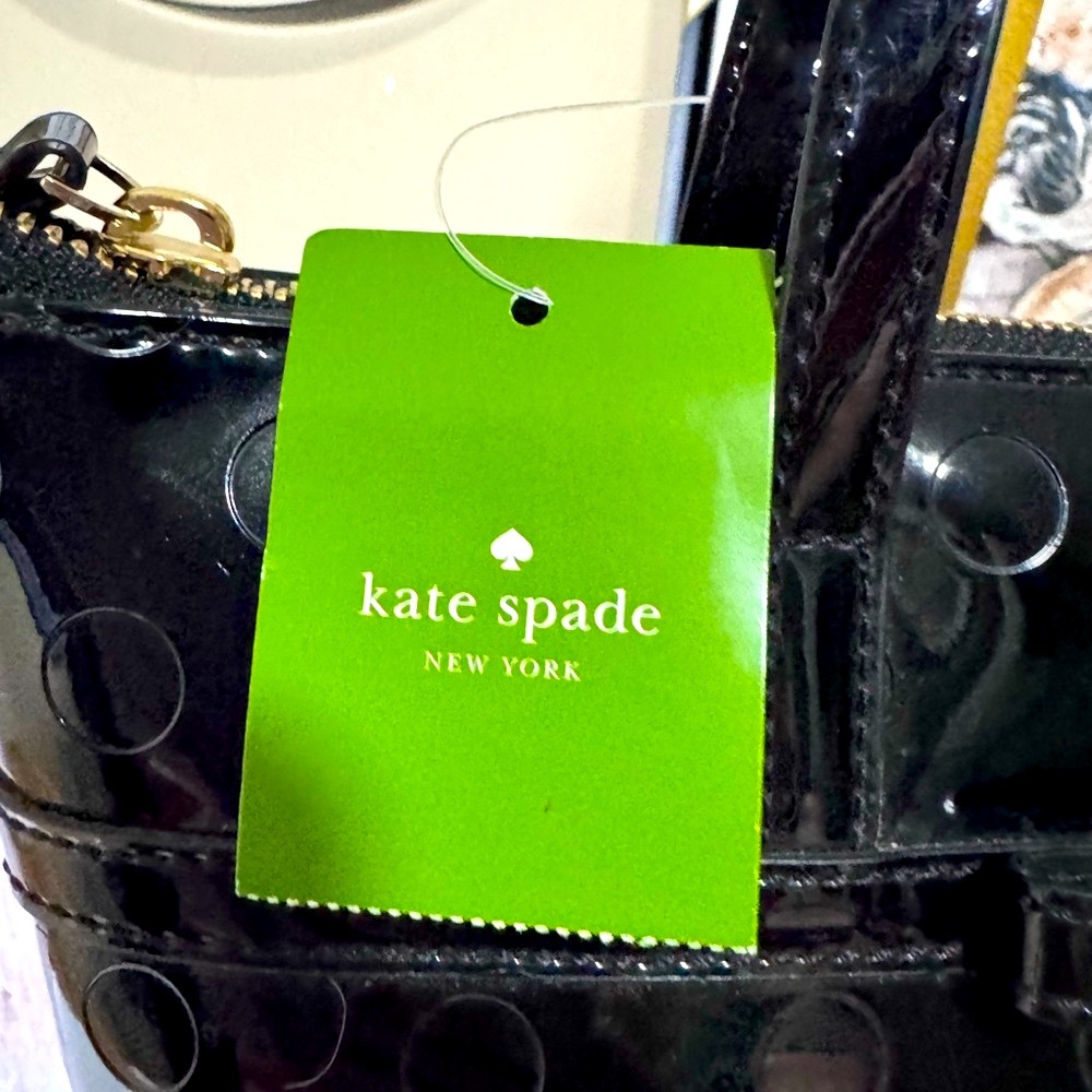 Kate Spade Black Patent Jeralyn Camellia Street Shoulder Bag - NEW with tags - Picture 15 of 16